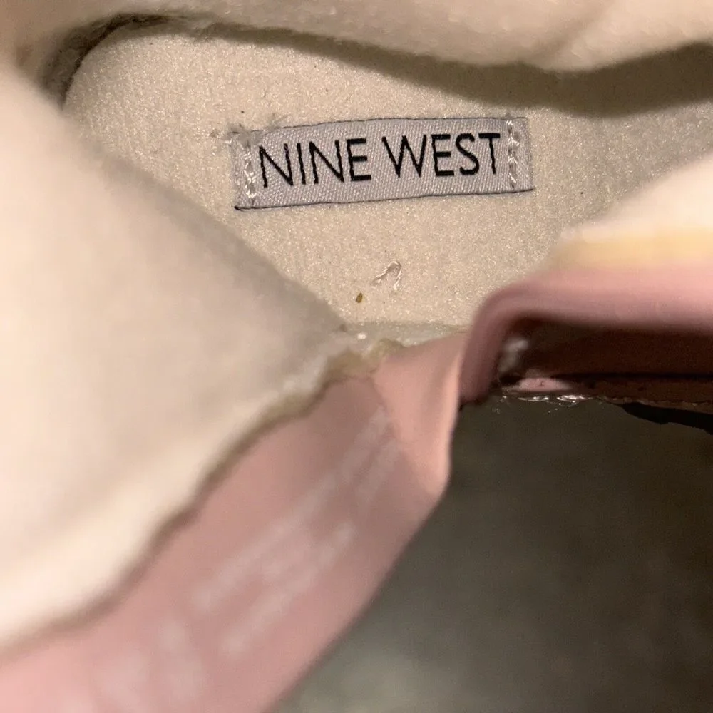 Nine West Naydine Suede Pink Knee High Snow Boots Baby Sz 5 Faux Fur Winter Girl